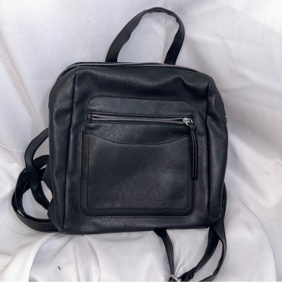 Purse Backpack Small Leather Faux Bag Zipper Storage Adjustable Strap Top Handle - Picture 2 of 7